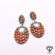 Load image into Gallery viewer, Coral Drop Earrings, Coral Earrings, Modern Stylish Earring, Jewelry Findings, Handmade Jewelry
