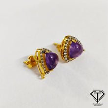 Load image into Gallery viewer, Drop Earrings, Natural Amethyst Earrings, Modern Stylish Earring, Jewelry Findings, Handmade Jewelry
