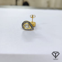 Load image into Gallery viewer, Tear Drop Stud Earrings, Pave Diamond Stud, Jewelry Components, Diamond Findings
