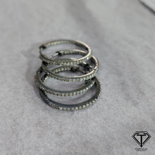 Load image into Gallery viewer, Pave Round Hoops, Mini Huggie Hoops, Pave Diamond Earrings, Pave Diamond Jewelry

