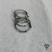 Load image into Gallery viewer, Pave Round Hoops, Mini Huggie Hoops, Pave Diamond Earrings, Pave Diamond Jewelry
