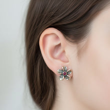 Load image into Gallery viewer, Flower Stud Earrings: Sterling Silver Jewelry
