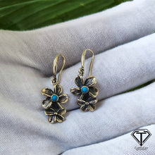 Load image into Gallery viewer, Flower Drop Earrings, Jewelry Components, Silver Findings
