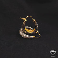 Load image into Gallery viewer, Handmade Pave Diamond Sterling Silver Mini Hoops
