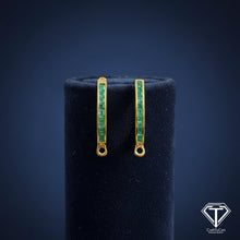 Load image into Gallery viewer, Emerald Stud Earrings: Sterling Silver
