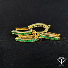 Load image into Gallery viewer, Emerald Stud Earrings: Sterling Silver
