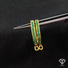 Load image into Gallery viewer, Emerald Stud Earrings: Sterling Silver
