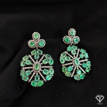 Load image into Gallery viewer, Pave Diamond Sterling Silver Earrings: Modern Dangle Jewelry
