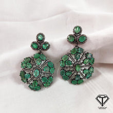 Load image into Gallery viewer, Pave Diamond Sterling Silver Earrings: Modern Dangle Jewelry
