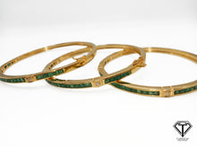 Load image into Gallery viewer, Pave Emerald Bangle, Handmade Designer Bangles, 925 Sterling Silver, Women Bangle Jewelry
