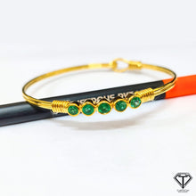 Load image into Gallery viewer, Pave Emerald Bangle, Handmade Designer Bangles, 925 Sterling Silver, Women Bangle Jewelry

