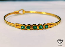 Load image into Gallery viewer, Pave Emerald Bangle, Handmade Designer Bangles, 925 Sterling Silver, Women Bangle Jewelry
