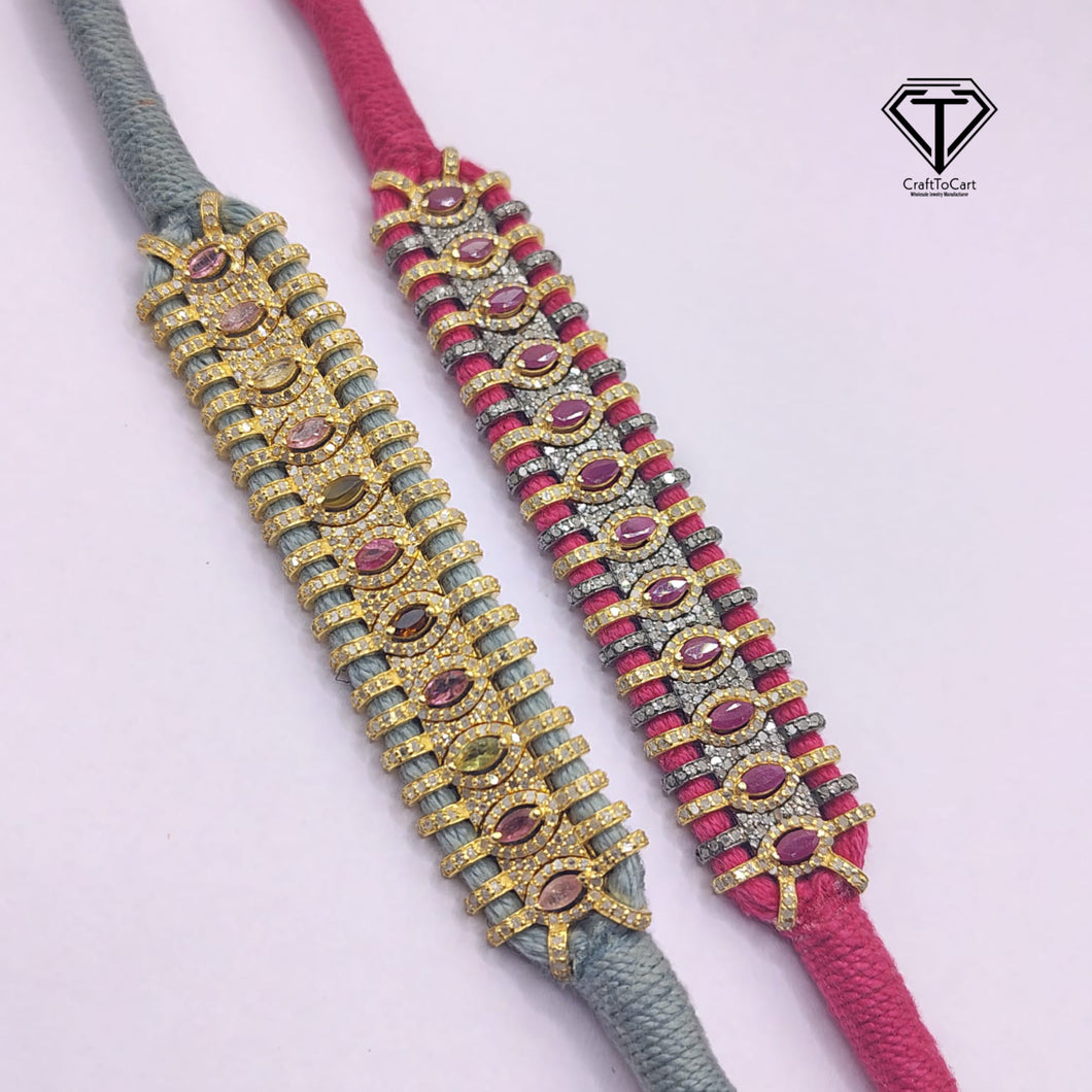 Pave Diamond Bracelet, Handmade Designer Diamond Bangles, 925 Sterling Silver, Women Diamond Bangle Jewelry