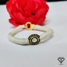 Load image into Gallery viewer, Pave Diamond Polki Bracelet, Handmade Designer Diamond Bangles, 925 Sterling Silver, Women Diamond Bangle Jewelry
