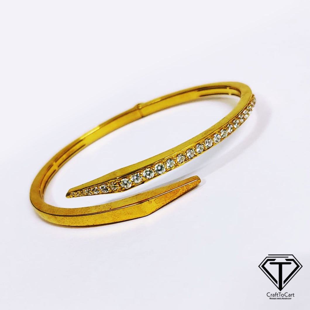 Pave Bracelet, Handmade Designer Bangles, 925 Sterling Silver, Women Bangle Jewelry