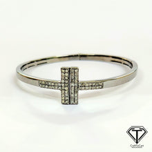 Load image into Gallery viewer, Pave Diamond Bracelet, Handmade Designer Diamond Bangles, 925 Sterling Silver, Women Diamond Bangle Jewelry
