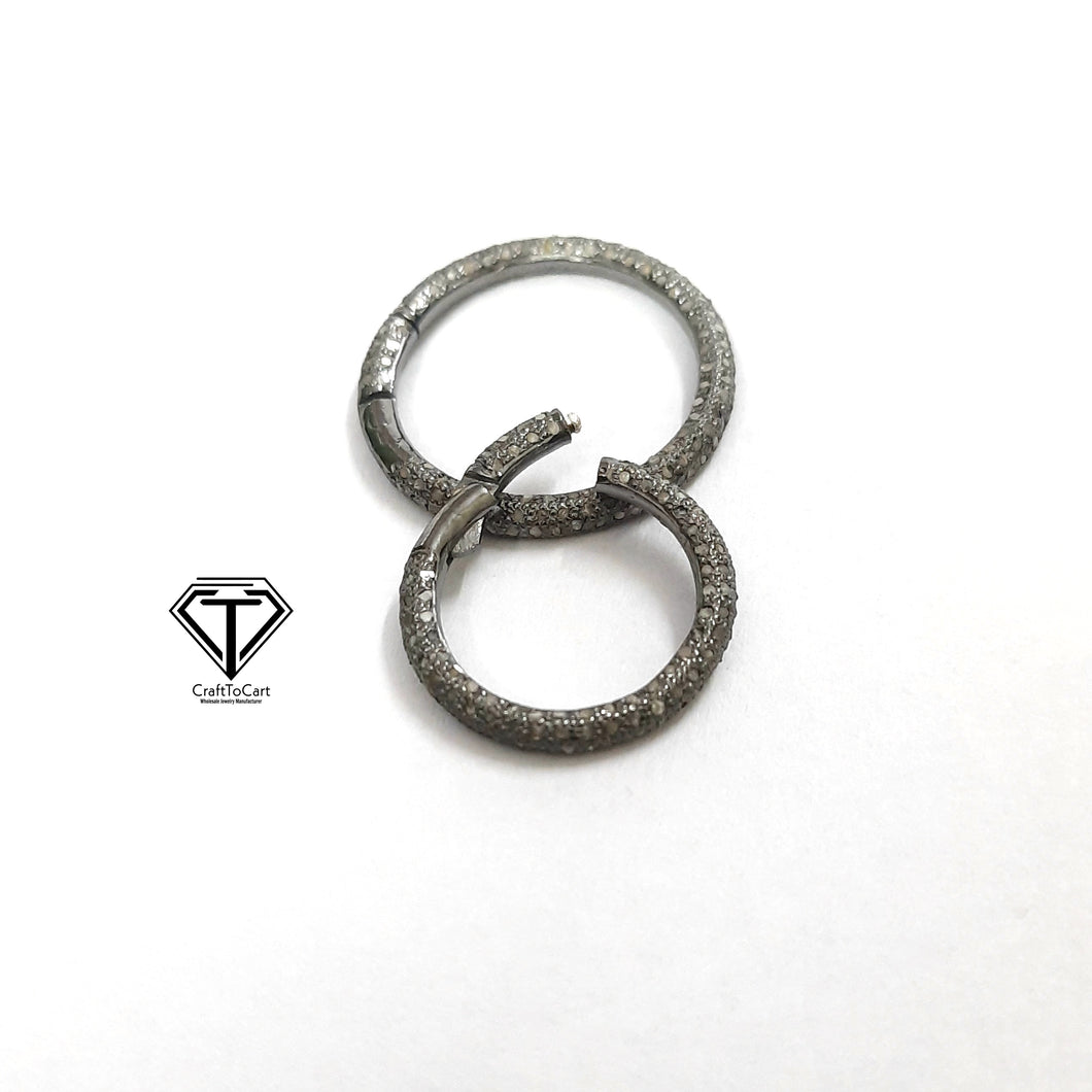 Pave Diamond Round Lock, Diamond Clasp, Jewelry Components, Findings