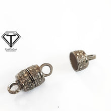 Load image into Gallery viewer, Pave Diamond Magnetic Lock, Strong Magnetic Closures, Diamond Jewelry Components, Findings
