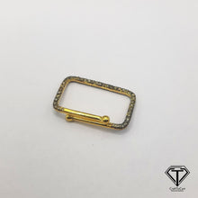 Load image into Gallery viewer, Pave Diamond Rectangle Lobster Lock, Pave Diamond Clasp, Diamond Jewelry Components, Findings
