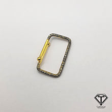 Load image into Gallery viewer, Pave Diamond Rectangle Lobster Lock, Pave Diamond Clasp, Diamond Jewelry Components, Findings
