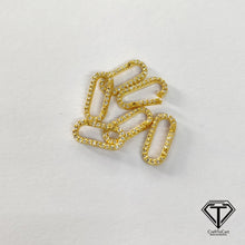 Load image into Gallery viewer, Pave Diamond Rectangle Lock, 14k Solid Gold Diamond Clasp, Jewelry Components, Findings
