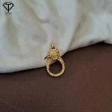 Load image into Gallery viewer, Pave Diamond Lock, 14k Solid Gold Diamond Clasp, Jewelry Components, Findings
