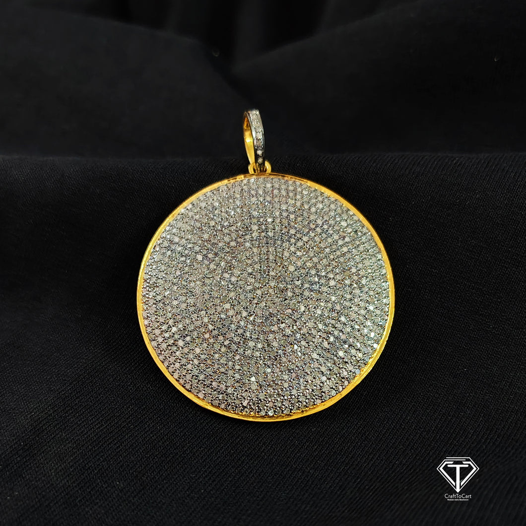 Round Pendant, Pave Diamond Round Pendant