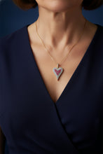 Load image into Gallery viewer, Pave Diamond Heart Pendant, Two Tone Pendant
