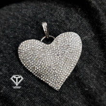 Load image into Gallery viewer, Pave Diamond Heart Pendant, 925 Sterling Silver, Diamond Findings, Pave Diamond Jewelry
