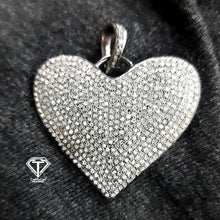 Load image into Gallery viewer, Pave Diamond Heart Pendant, 925 Sterling Silver, Diamond Findings, Pave Diamond Jewelry
