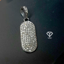 Load image into Gallery viewer, Pave Diamond Bar Pendant, 925 Sterling Silver Flower Charm Pendant, Jewelry Findings, Handmade Jewelry
