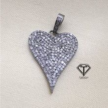 Load image into Gallery viewer, Pave Diamond Heart Pendant, 925 Sterling Silver, Diamond Findings, Pave Diamond Jewelry
