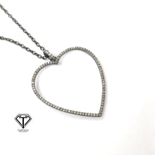 Load image into Gallery viewer, Pave Diamond Heart Pendant, 925 Sterling Silver, Diamond Findings, Pave Diamond Jewelry
