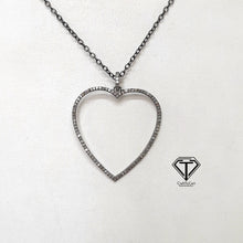 Load image into Gallery viewer, Pave Diamond Heart Pendant, 925 Sterling Silver, Diamond Findings, Pave Diamond Jewelry
