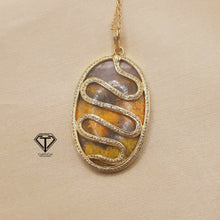 Load image into Gallery viewer, Pave Bumblebee Stone Pendant, 925 Sterling Silver, Pave Diamond Jewelry, Handmade Jewelry
