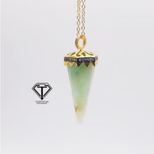 Load image into Gallery viewer, Pave Chryso Stone Pendant, 925 Sterling Silver, Pave Diamond Jewelry, Handmade Jewelry
