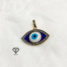 Load image into Gallery viewer, Pave Diamond Eye Pendant, Pave Eye Pendant, 925 Sterling Silver, Diamond Jewelry
