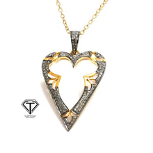 Load image into Gallery viewer, Pave Diamond Heart Pendant, 925 Sterling Silver Heart Charm Pendant, Jewelry Findings, Handmade Jewelry
