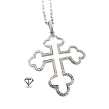 Load image into Gallery viewer, Cross Pendant, Pave Diamond Pendant, 925 Sterling Silver, Pave Diamond Jewelry, Handmade Jewelry
