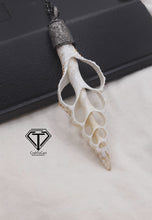 Load image into Gallery viewer, Pave Unique Sea Shell Pendant, 925 Sterling Silver, Pave Diamond Jewelry, Handmade Jewelry
