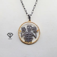 Load image into Gallery viewer, Skull Pendant, Pave Diamond Skull Charm Pendant, Pave Diamond Jewelry, Handmade Jewelry
