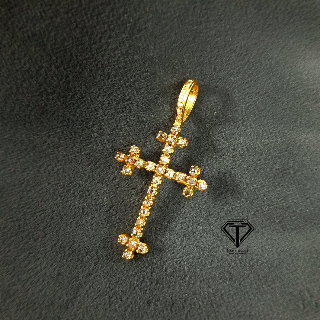 Cross Pendant, Pave Diamond Cross Pendant, Handmade Jewelry