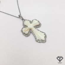 Load image into Gallery viewer, Cross Pendant, 92.5 Sterling Silver Pendant, Mother of Pearl Pendant, Gift For Her, Hippie Pendant, Exquisite Gift, Ultimate Jewelry
