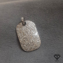 Load image into Gallery viewer, Rectangle Pendant, Pave Diamond Pendant, 925 Sterling Silver, Diamond Findings, Pave Diamond Jewelry
