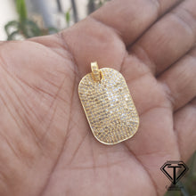 Load image into Gallery viewer, Rectangle Pendant, Pave Diamond Pendant, 925 Sterling Silver, Diamond Findings, Pave Diamond Jewelry
