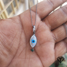 Load image into Gallery viewer, Pave Diamond Eye Pendant, Pave Eye Pendant, 925 Sterling Silver, Diamond Jewelry
