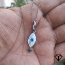 Load image into Gallery viewer, Pave Diamond Eye Pendant, Pave Eye Pendant, 925 Sterling Silver, Diamond Jewelry
