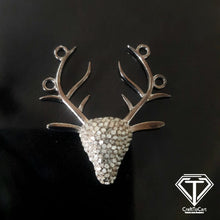 Load image into Gallery viewer, Pave Diamond Deer Pendant, 925 Sterling Silver, Pave Diamond Jewelry
