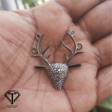 Load image into Gallery viewer, Pave Diamond Deer Pendant, 925 Sterling Silver, Pave Diamond Jewelry
