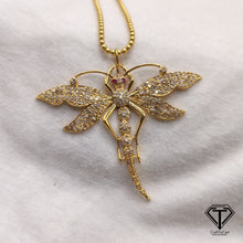 Load image into Gallery viewer, Pave Diamond Dragonfly Pendant, Fly Pendant, Medium Pendant, Must Have Pendant
